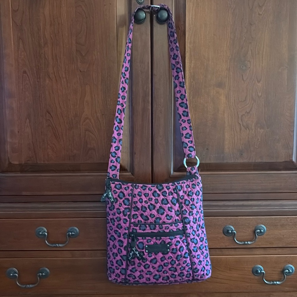 Vera Bradley Hipster Crossbody bag in African Violet leopard print.